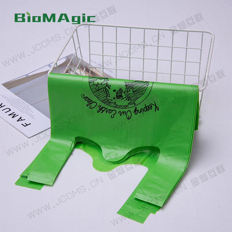 Biodegradable Compostable T-shirt Bags Green