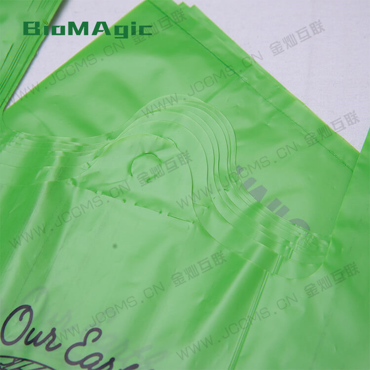 Biodegradable Compostable T-shirt Bags Green